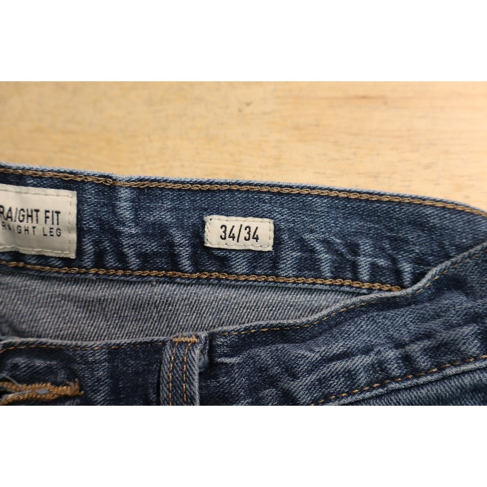 Mens Ariat M5 Straight Fit Leg Size 34x34 Cotton Denim Jeans Blue Workwear - Picture 3 of 11